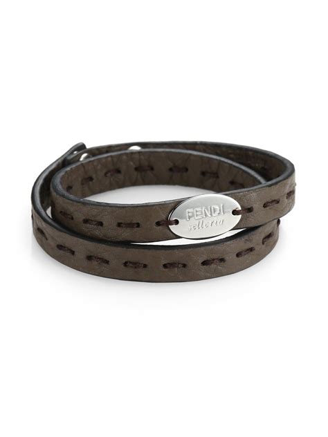 fendi bracelet mens|fendi men's leather bracelet.